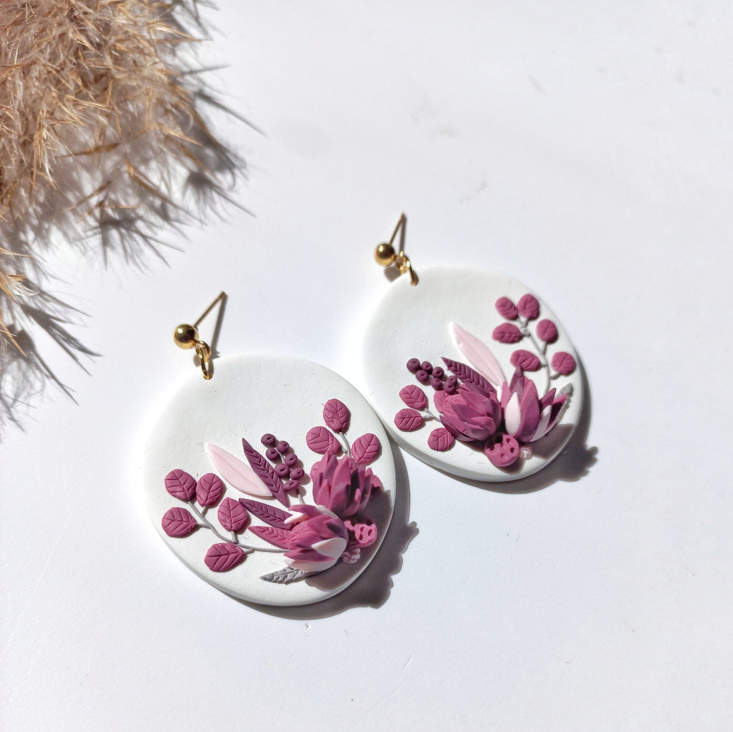 Chaska Protea - Large Circle Earring with stainless steel gold ball stud