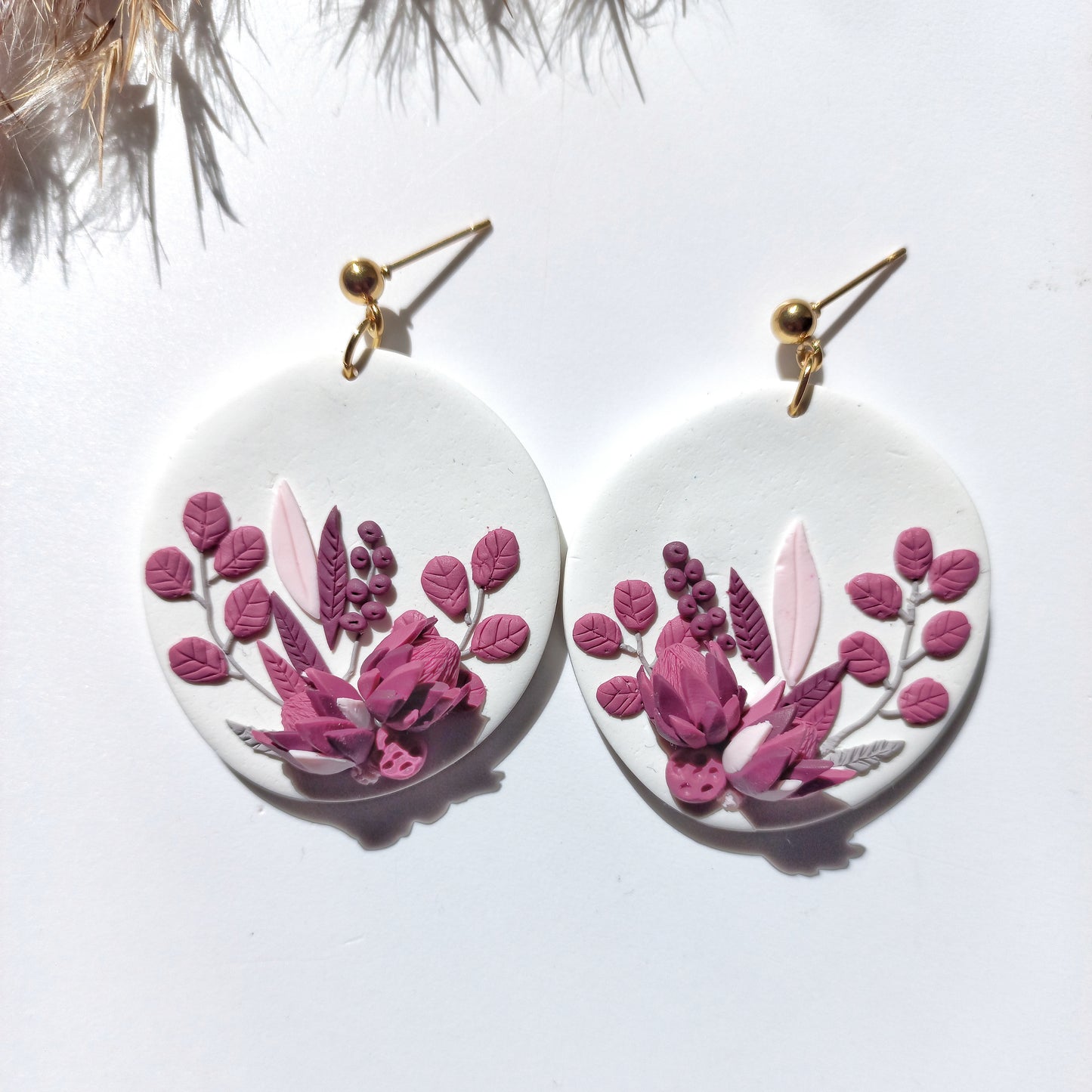 Chaska Protea - Large Circle Earring with stainless steel gold ball stud